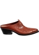 Sartore Scarpe mules a punta con tacco da donna in pelle in pelle color terracotta