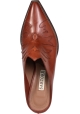 Sartore Scarpe mules a punta con tacco da donna in pelle in pelle color terracotta