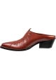 Sartore Scarpe mules a punta con tacco da donna in pelle in pelle color terracotta