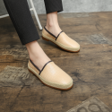 Dolce&Gabbana Mocassini fashion da uomo in pelle di coccodrillo beige viola