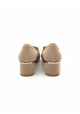 Tod's Decoltè con tacco basso da donna in pelle di camoscio beige con morsetto e frangia