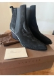 Sartore Stivaletti texani con tacco da donna in pelle di camoscio nero