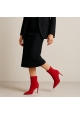 Aquazzura Stivaletti al polpaccio donna in pelle Scamosciata rosso con tacco a spillo