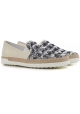 Slip-on Tod's donna in paiette blu e pelle beige