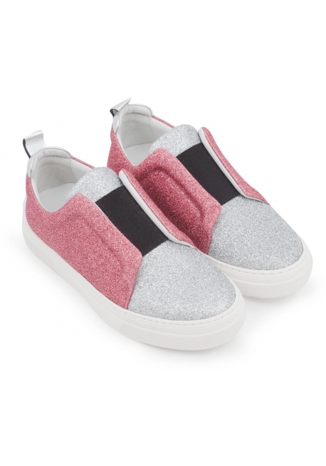 Slip-on Pierre Hardy in brillantini argento e rosa