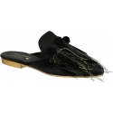 Ciabatte Gia Couture donna in pelle tessuto nero