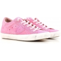 Sneakers basse Philippe Model donna in scamosciato rosa