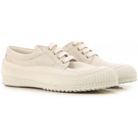 Sneakers Hogan donna in in tessuto beige chiaro