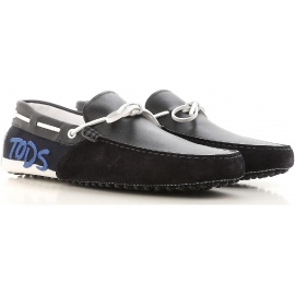 Mocassini gommino Tod's uomo in perre scamosciata nero