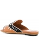 Ciabatte Tod's donna in pelle marrone con borchie