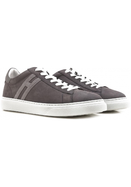 Sneakers Hogan uomo in pelle scamosciata grigio