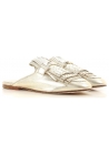 Ciabatte chiuse Tod's donna in pelle laminata oro