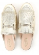 Ciabatte chiuse Tod's donna in pelle laminata oro