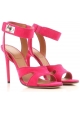 Sandali con tacco alto Givenchy in camoscio fuchsia