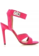 Sandali con tacco alto Givenchy in camoscio fuchsia