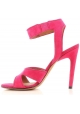 Sandali con tacco alto Givenchy in camoscio fuchsia