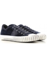 Philippe Model Sneakers donna in pelle blu scamosciata con suola bianca