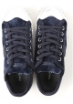 Philippe Model Sneakers donna in pelle blu scamosciata con suola bianca