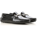 Tod's Mocassini donna in pelle verniciata nera con morsetto in metallo