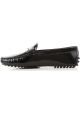 Tod's Mocassini donna in pelle verniciata nera con morsetto in metallo