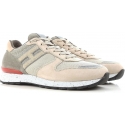 Sneakers basse Hogan uomo in pelle e tessuto beige