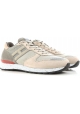 Sneakers basse Hogan uomo in pelle e tessuto beige