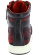 Prada Sneakers alte da donna con stampa mimetica in pelle tessuto rosso/nero