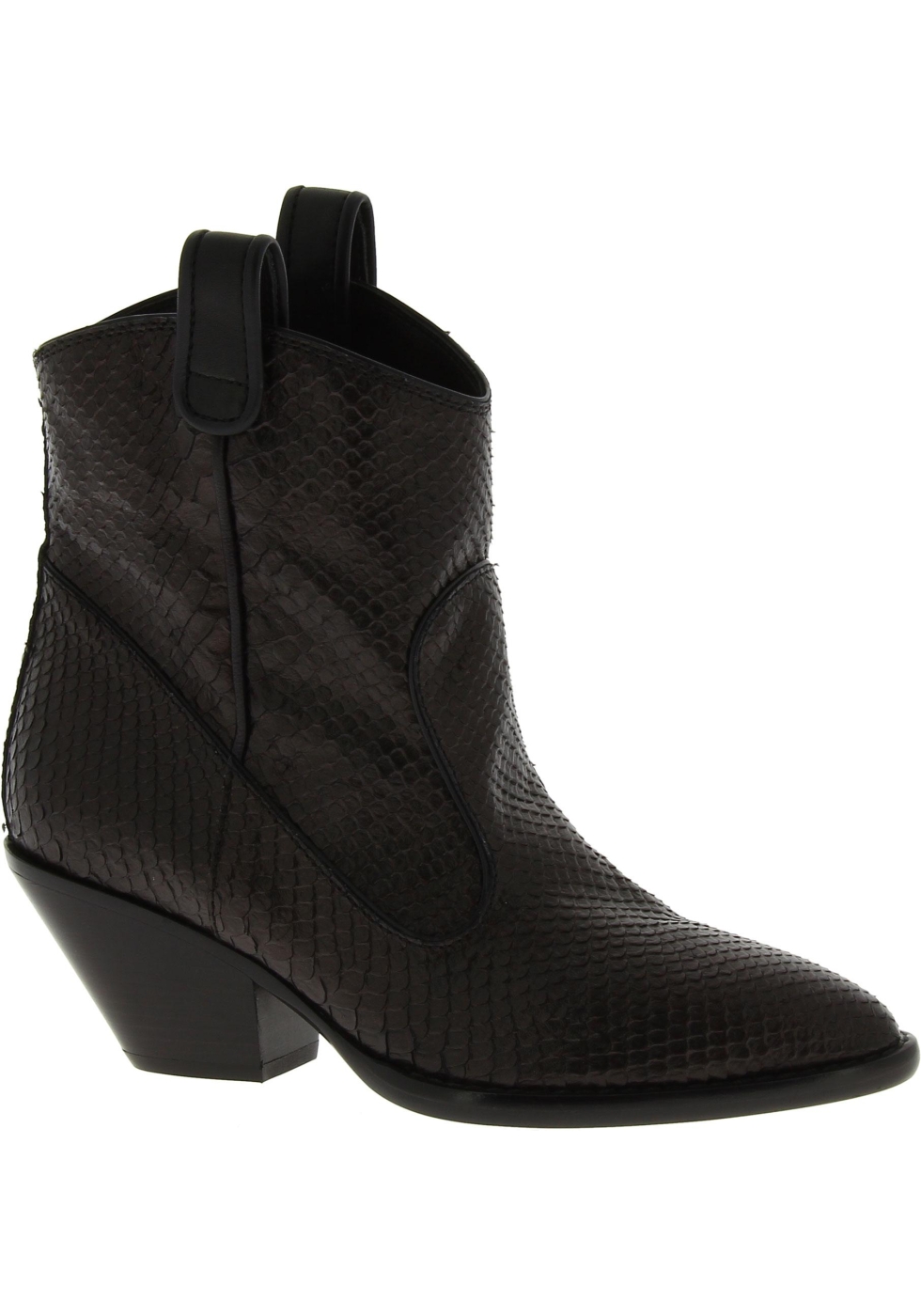 Zanotti Stivaletti mezzo polpaccio donna pelle pitone testa di moro -  Italian Boutique