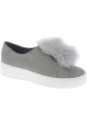 Steve Madden Sneakers platform da donna in finta pelle grigia con pelliccia