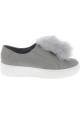 Steve Madden Sneakers platform da donna in finta pelle grigia con pelliccia