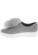 Steve Madden Sneakers platform da donna in finta pelle grigia con pelliccia