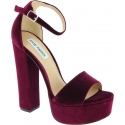 Steve Madden Sandali aperti tacco alto plateau cinturino in velluto bordeaux