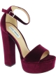 Steve Madden Sandali aperti tacco alto plateau cinturino in velluto bordeaux