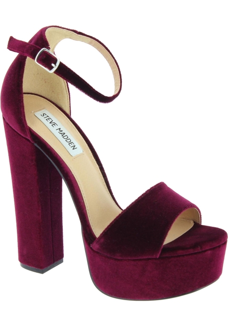 sandali bordeaux con tacco