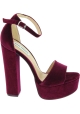 Steve Madden Sandali aperti tacco alto plateau cinturino in velluto bordeaux