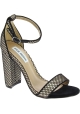 Steve Madden Sandali da donna con tacco alto e cinturino in tessuto nero