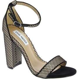 Steve Madden Sandali da donna con tacco alto e cinturino in tessuto nero