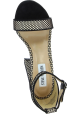 Steve Madden Sandali da donna con tacco alto e cinturino in tessuto nero