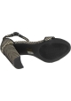 Steve Madden Sandali da donna con tacco alto e cinturino in tessuto nero