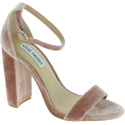 Steve Madden Sandali da donna con tacco alto in velluto color rosa cipria