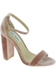 Steve Madden Sandali da donna con tacco alto in velluto color rosa cipria