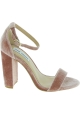 Steve Madden Sandali da donna con tacco alto in velluto color rosa cipria