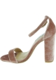 Steve Madden Sandali da donna con tacco alto in velluto color rosa cipria