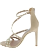 Steve Madden Sandali con tacco alto con perline da donna in tessuto cipria