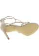 Steve Madden Sandali con tacco alto con perline da donna in tessuto cipria